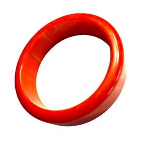 Vintage orange creamsicle Bakelite bangle bracelet cream swirl sliced tested